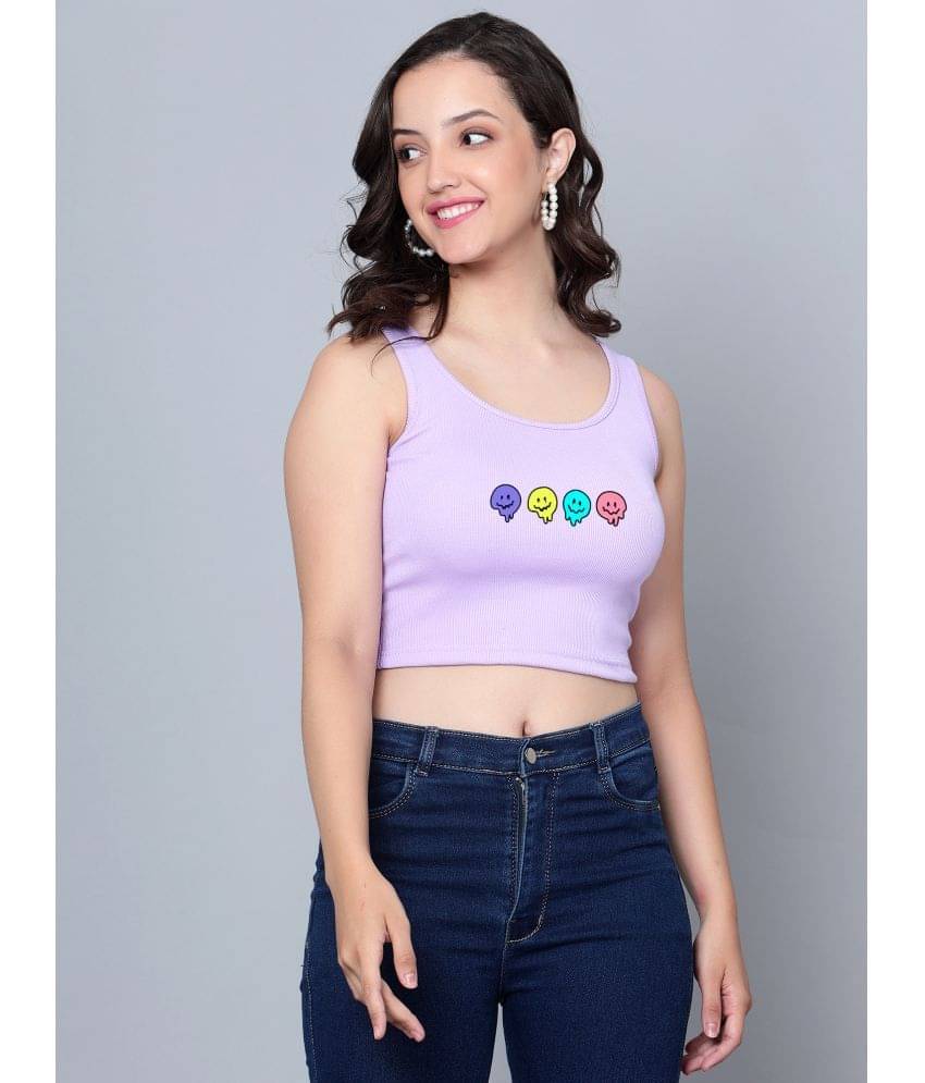 fashion and youth Women's Cotton Blend Crop Top ( Purple ) fashion and youth Women's Cotton Blend Crop Top ( Purple )