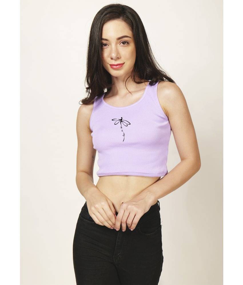 fashion and youth Women's Cotton Blend Crop Top ( Purple ) fashion and youth Women's Cotton Blend Crop Top ( Purple )