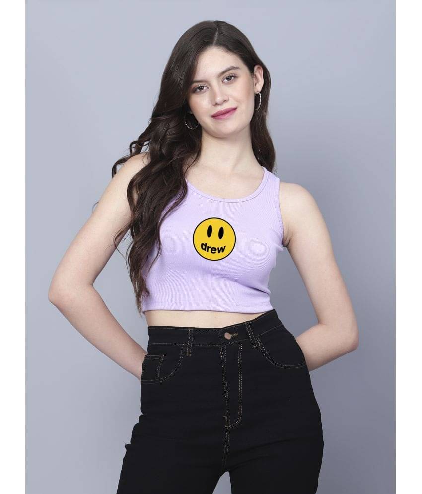 fashion and youth Women's Cotton Blend Crop Top ( Purple ) fashion and youth Women's Cotton Blend Crop Top ( Purple )