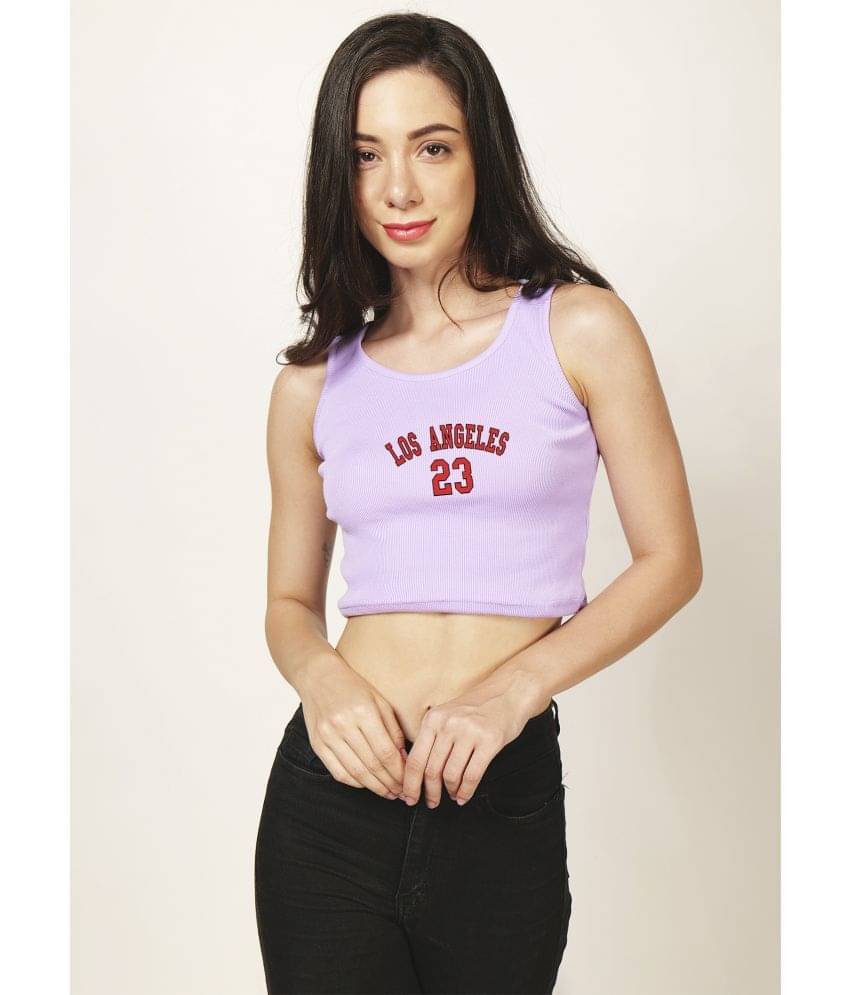     			fashion and youth Women's Cotton Blend Crop Top ( Purple )