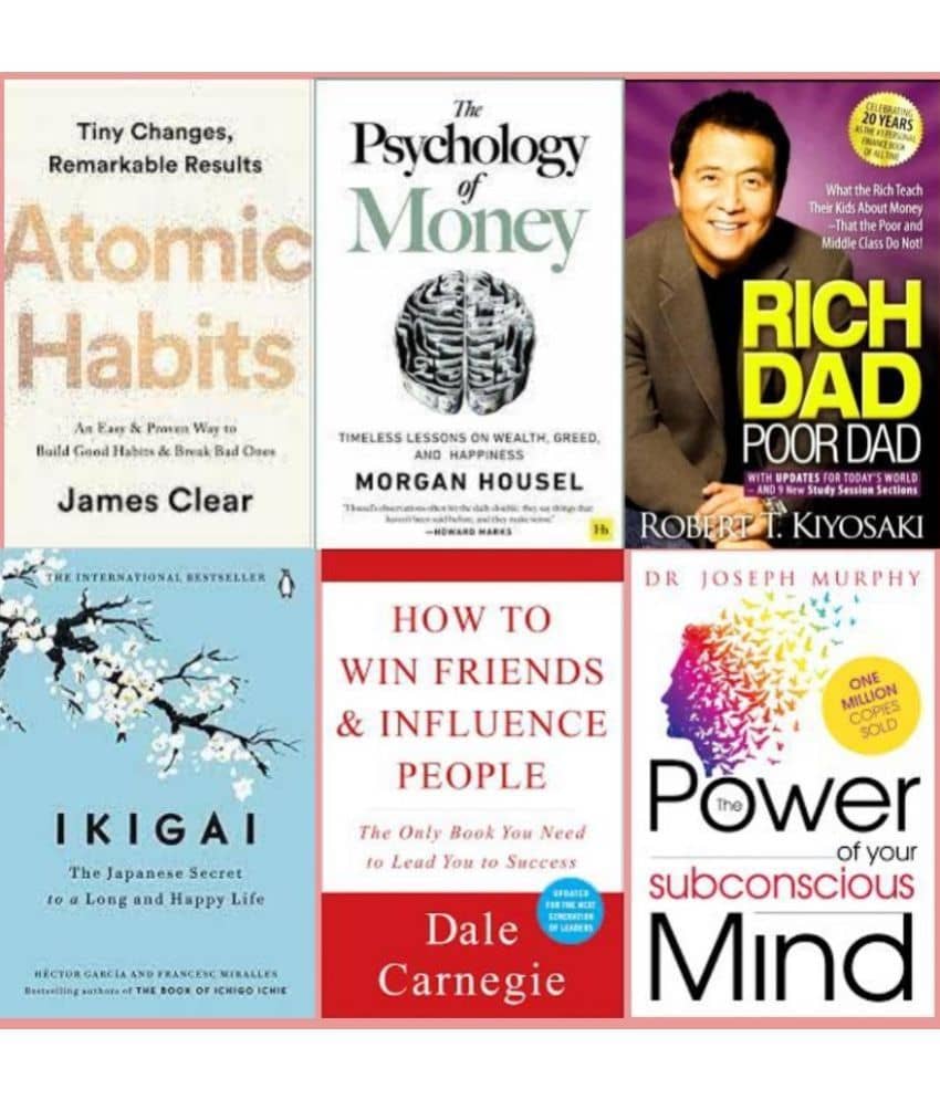 Atomic Habits + Psychology of Money + Ikigai + how win friends influence people + Rich Dad + The Power of Your Subconscious - Stationery | Buy online on ZillyBuy
