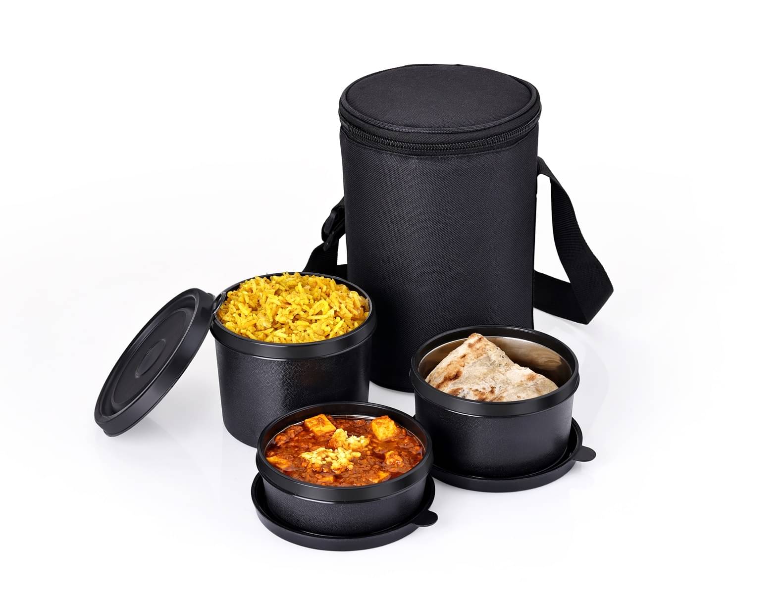 Dark Sun Kitchenware School/College/Office Stainless Steel Lunch Box 3 - Container ( Pack of 1 ) Dark Sun Kitchenware School/College/Office Stainless Steel Lunch Box 3 - Container ( Pack of 1 )