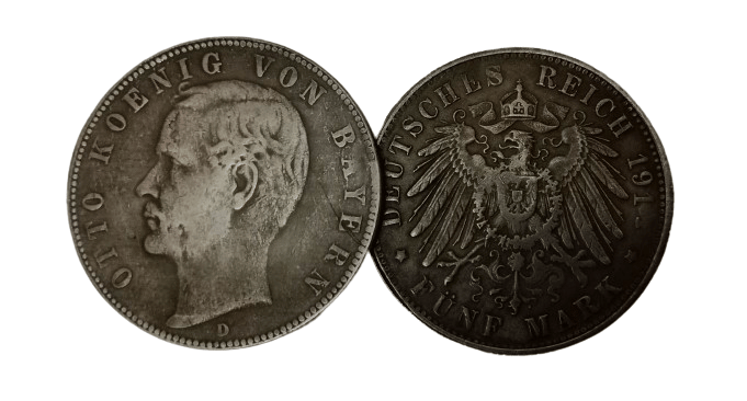     			Extremely Rare Germany 5 Mark - Otto Kingdom of Bavaria 1891-1913 Modern Coin - Hard to Find