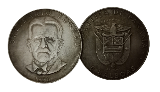 Extremely Rare Panama 5 Balboas Belisario Porras 1975-1982 Modern Coin - Hard to Find Extremely Rare Panama 5 Balboas Belisario Porras 1975-1982 Modern Coin - Hard to Find