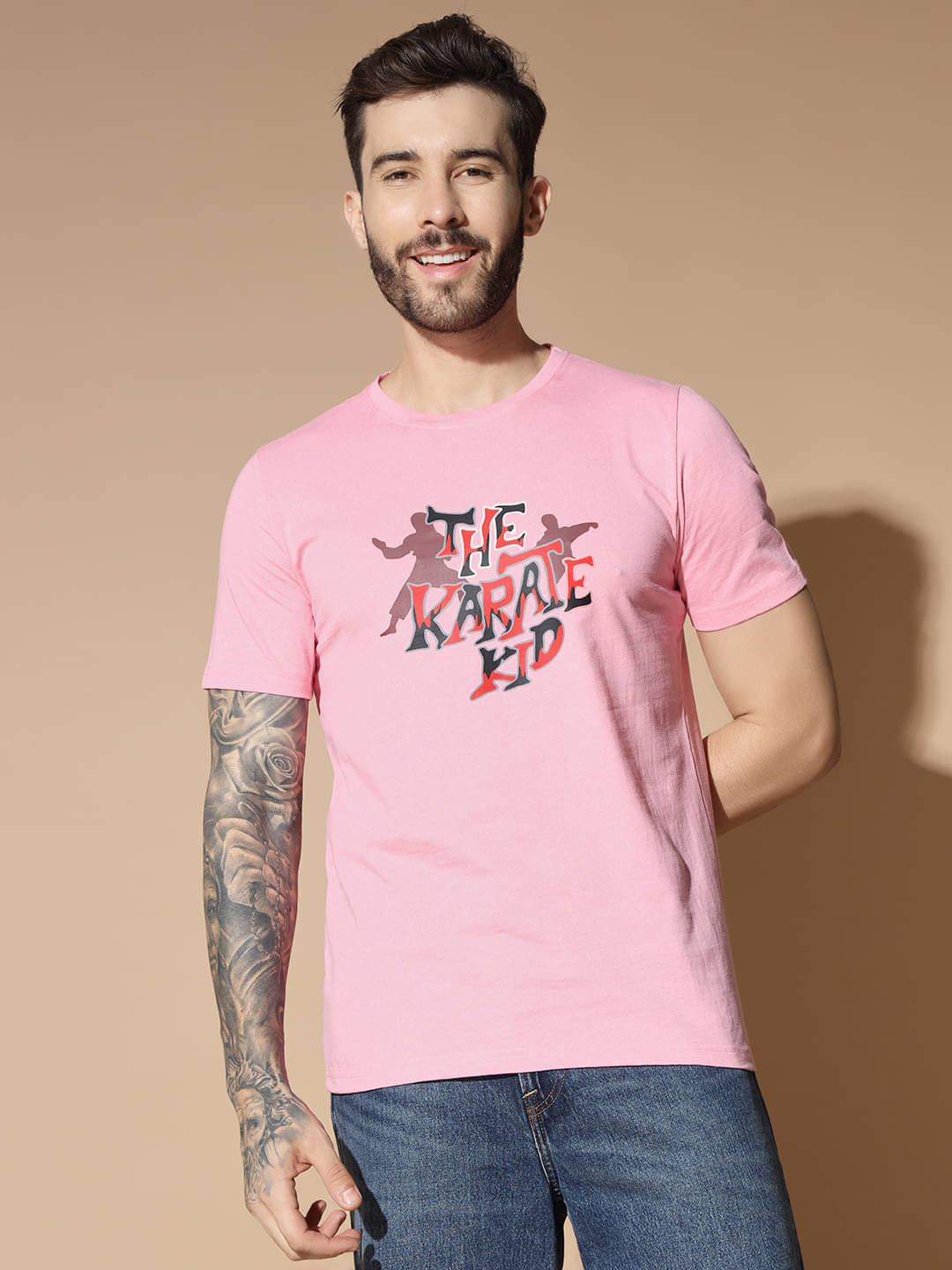     			Glito Pack of 1 Cotton Blend Slim Fit Men's T-Shirt ( Pink )