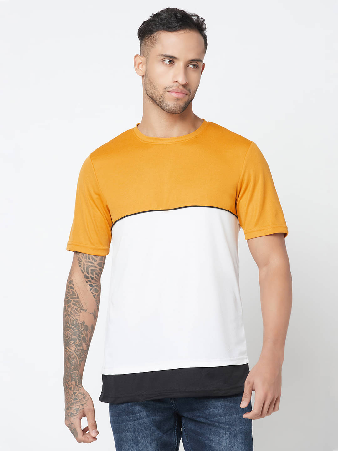 Glito Pack of 1 Polyester Regular Fit Men's T-Shirt ( Yellow )     			Glito Pack of 1 Polyester Regular Fit Men's T-Shirt ( Yellow )