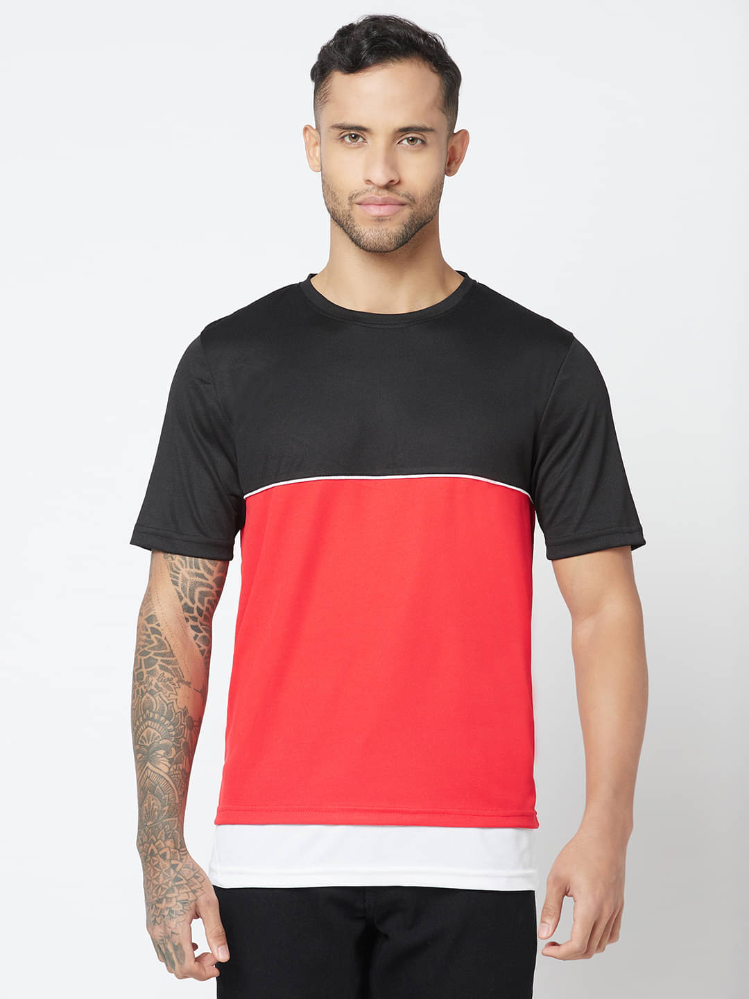 Glito Pack of 1 Polyester Regular Fit Men's T-Shirt ( Red ) Glito Pack of 1 Polyester Regular Fit Men's T-Shirt ( Red )