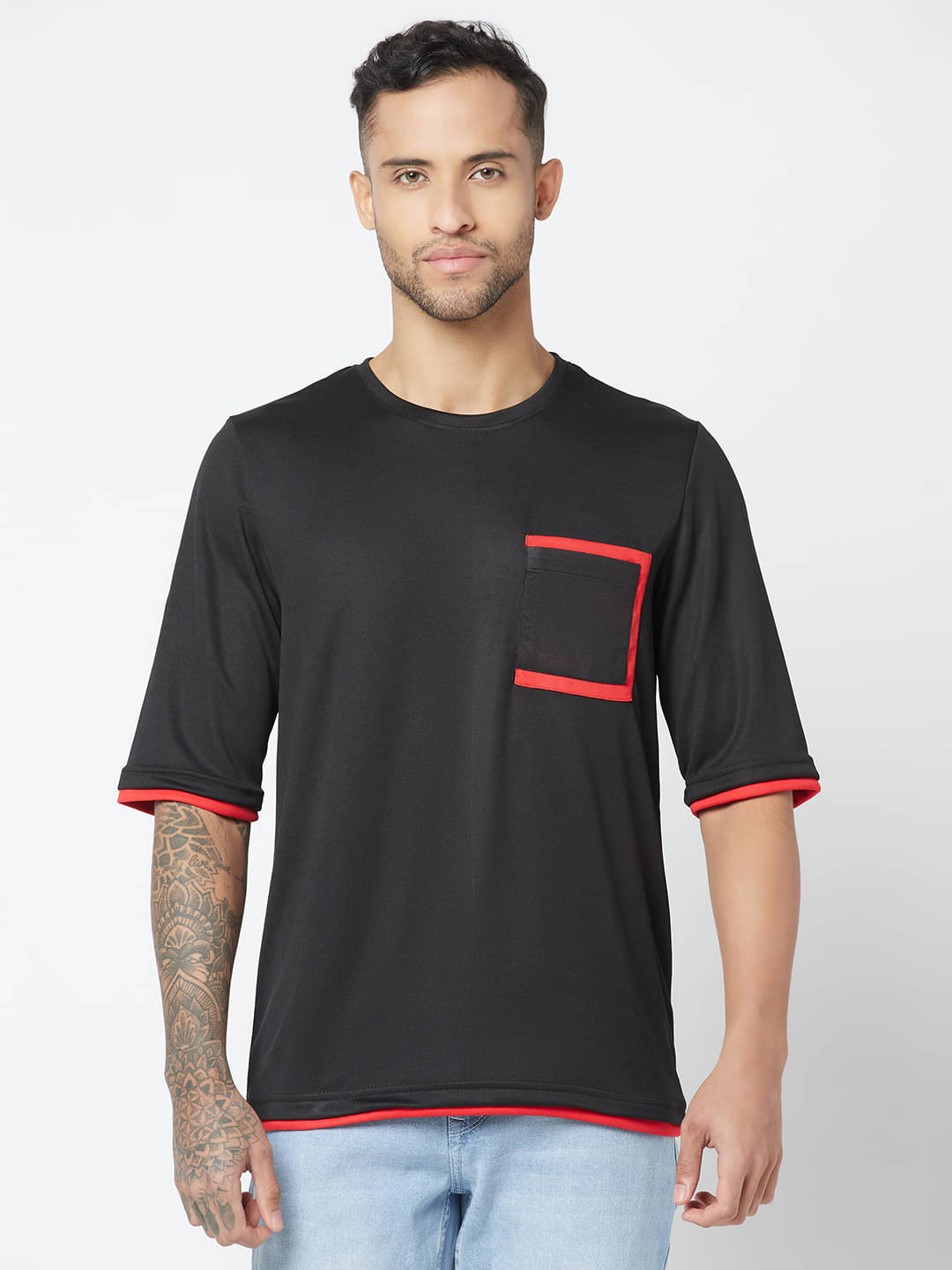     			Glito Pack of 1 Polyester Regular Fit Men's T-Shirt ( Black )