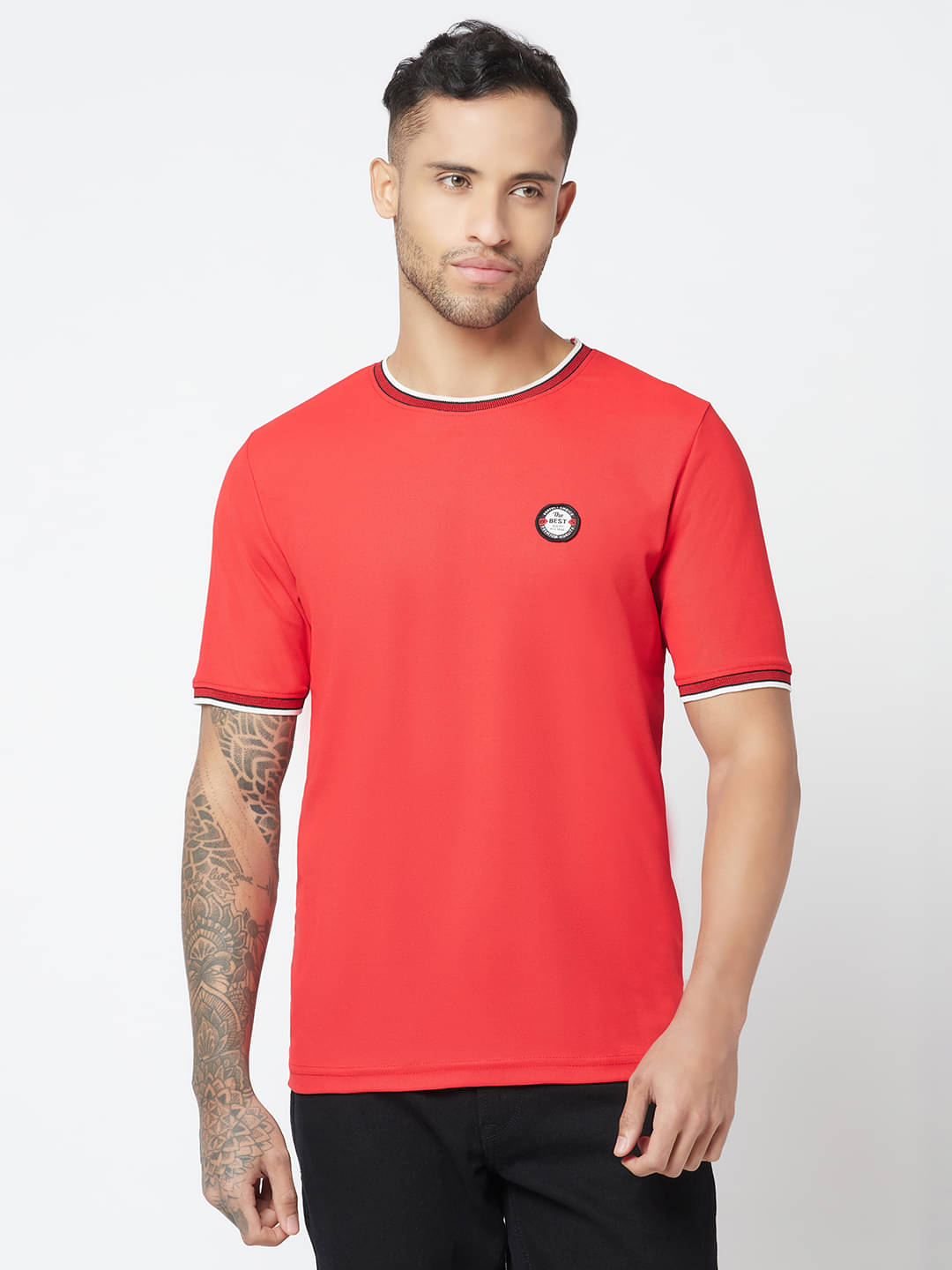     			Glito Pack of 1 Polyester Regular Fit Men's T-Shirt ( Red )