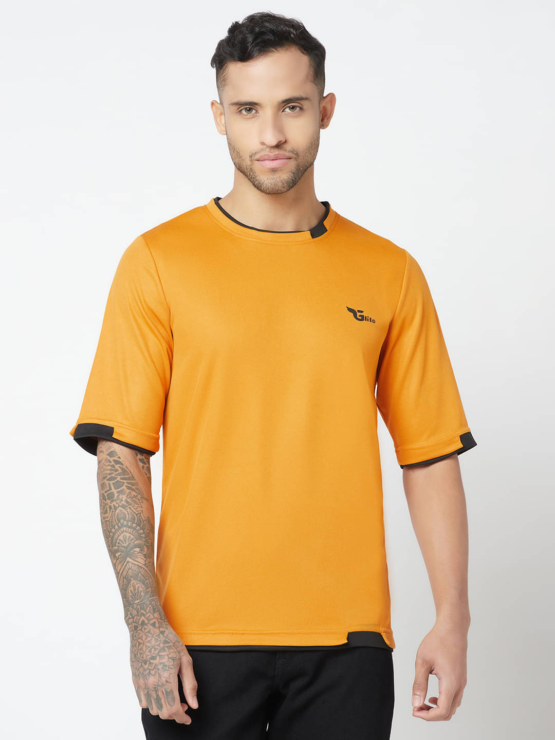     			Glito Pack of 1 Polyester Regular Fit Men's T-Shirt ( Yellow )