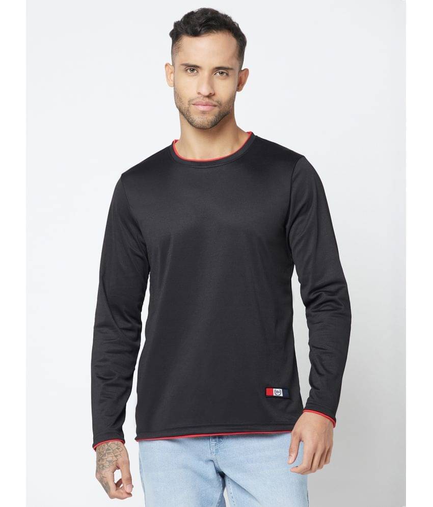 Glito Pack of 1 Polyester Regular Fit Men's T-Shirt ( Black ) Glito Pack of 1 Polyester Regular Fit Men's T-Shirt ( Black )