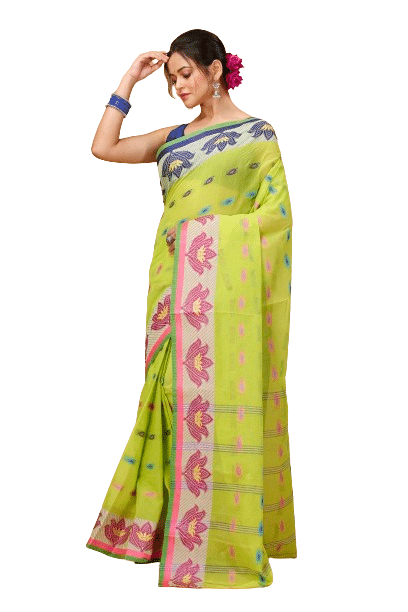 Happy Creation Cotton Self Design Saree Without Blouse Piece ( Green ) Happy Creation Cotton Self Design Saree Without Blouse Piece ( Green )