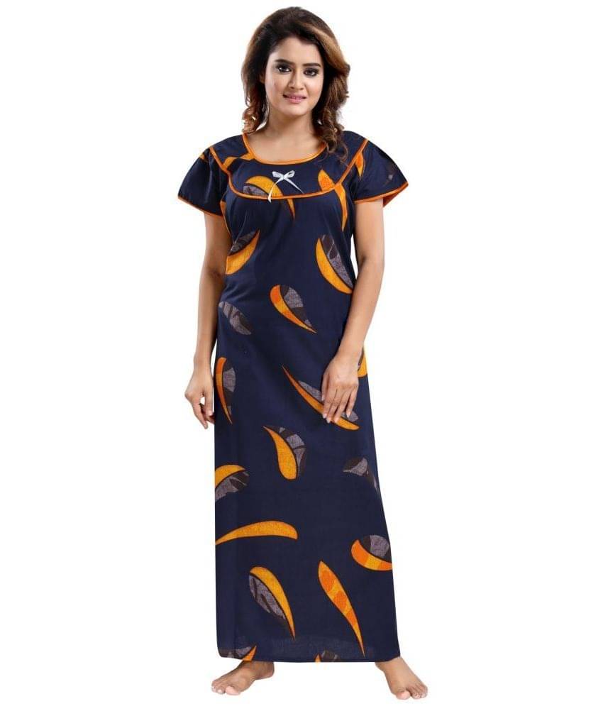 INNER BEATS Multicolor Cotton Blend Women's Nightwear Nighty & Night Gowns ( Pack of 1 ) INNER BEATS Multicolor Cotton Blend Women's Nightwear Nighty & Night Gowns ( Pack of 1 )