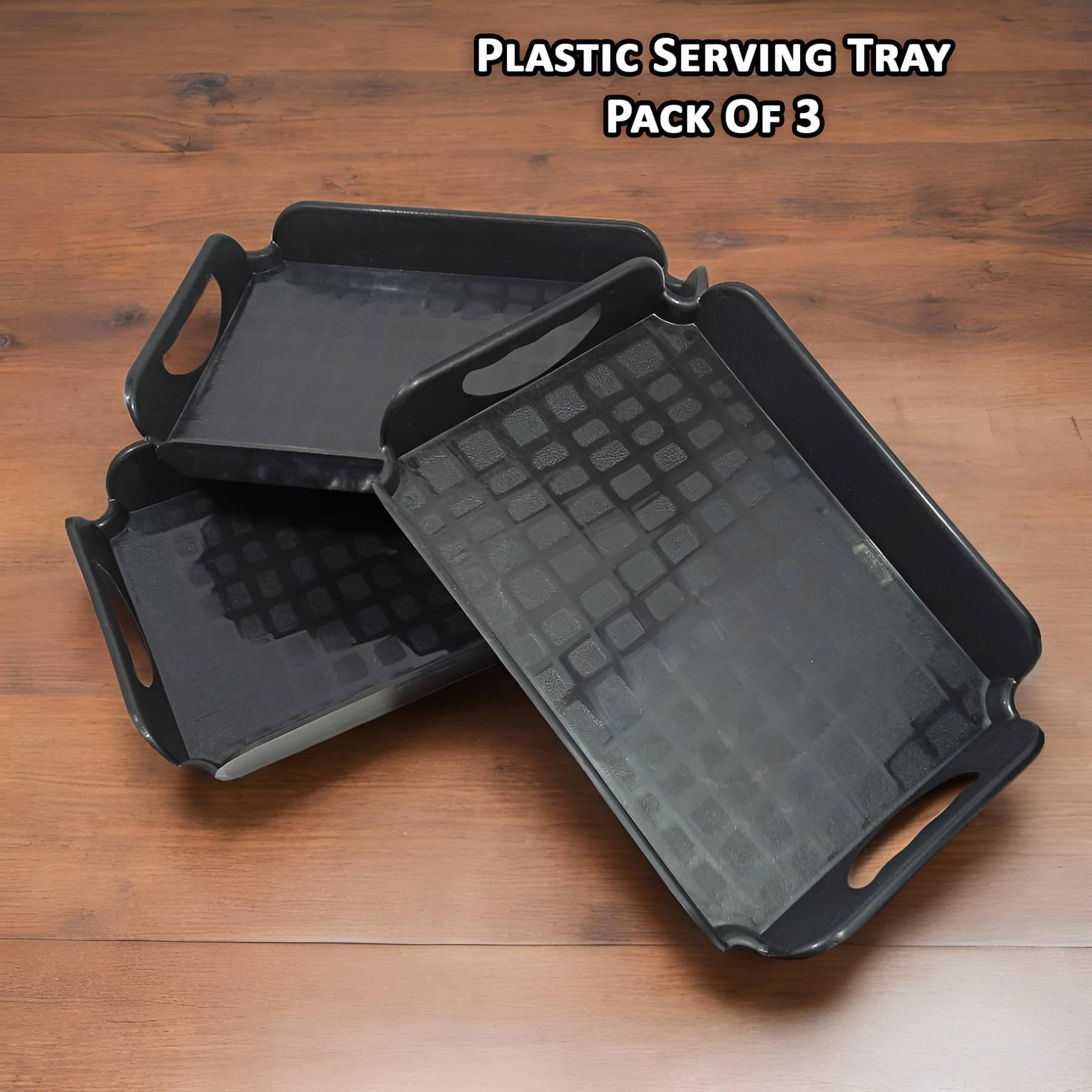     			Inpro Black Serving Tray ( Set of 3 )