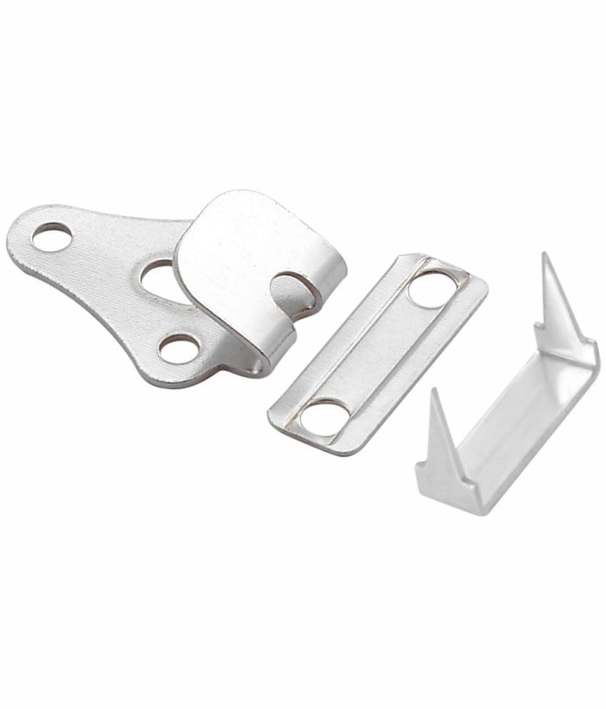     			JYOTI Trouser Hook - 3 Part (100 Sets of Steel Material & Nickel Finish in a Pouch), Used in Frocks/Short/Pants/Dresses/Skirt/Slack/Sweaters/Garments, Also Used for Making DIY Items - Pack of 1