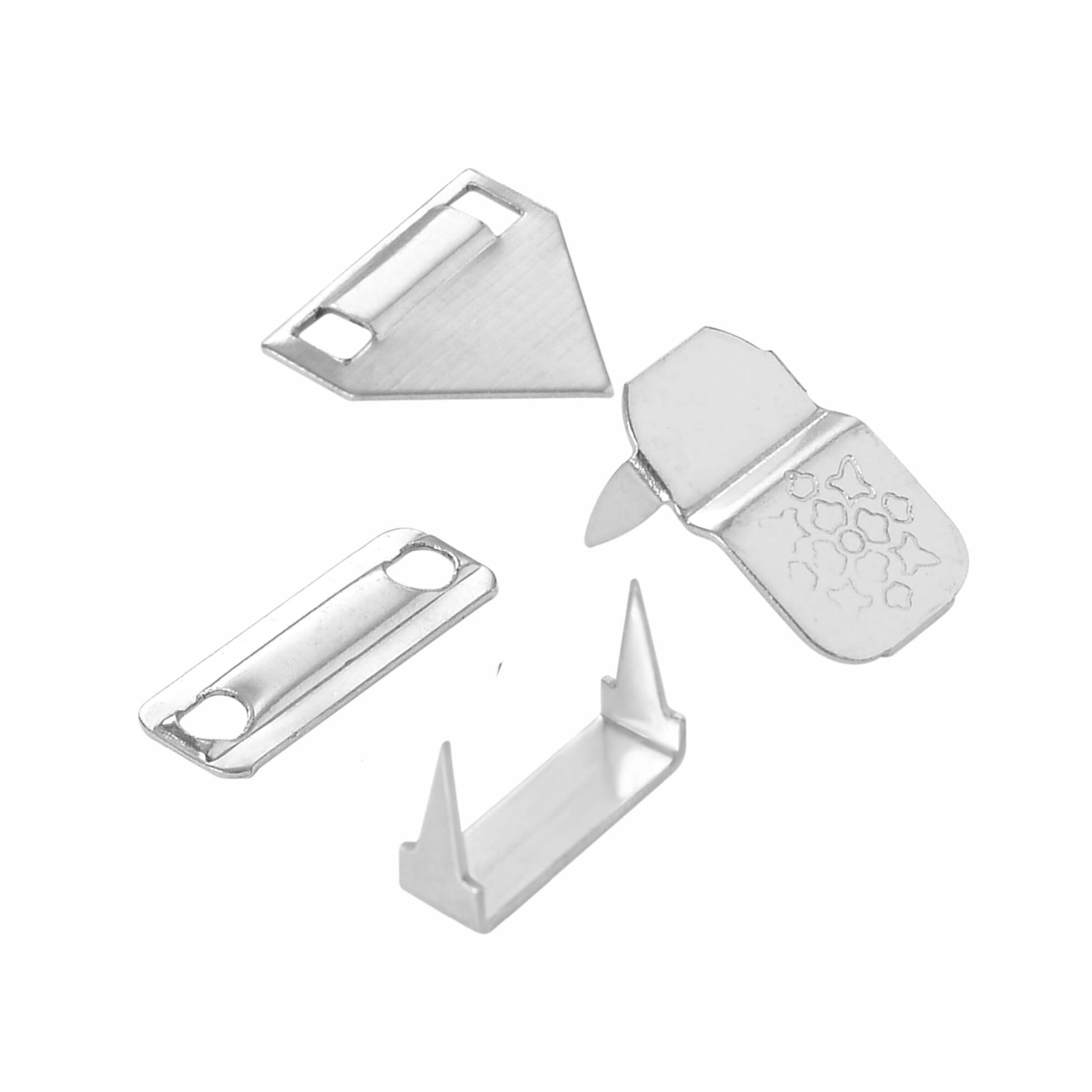 JYOTI Trouser Hook - 4 Part 2 Pin - S (100 Sets of Steel Material & Nickel Finish in a Pouch), Used in Frocks/Short/Pants/Skirt/Slack/Sweaters, Also Used for Making DIY Items - Pack of 1 JYOTI Trouser Hook - 4 Part 2 Pin - S (100 Sets of Steel Material & Nickel Finish in a Pouch), Used in Frocks/Short/Pants/Skirt/Slack/Sweaters, Also Used for Making DIY Items - Pack of 1