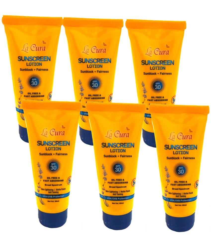 La Cura SPF 30 Sunscreen Lotion For All Skin Type ( Pack of 6 )