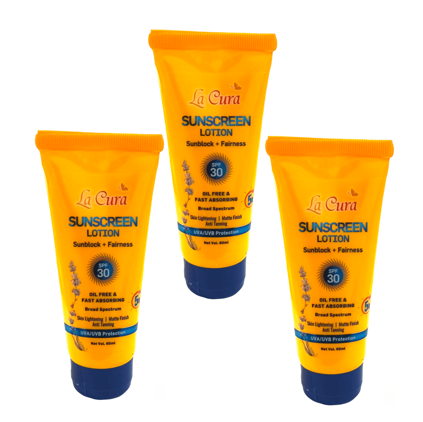 La Cura SPF 30 Sunscreen Lotion For All Skin Type ( Pack of 3 )