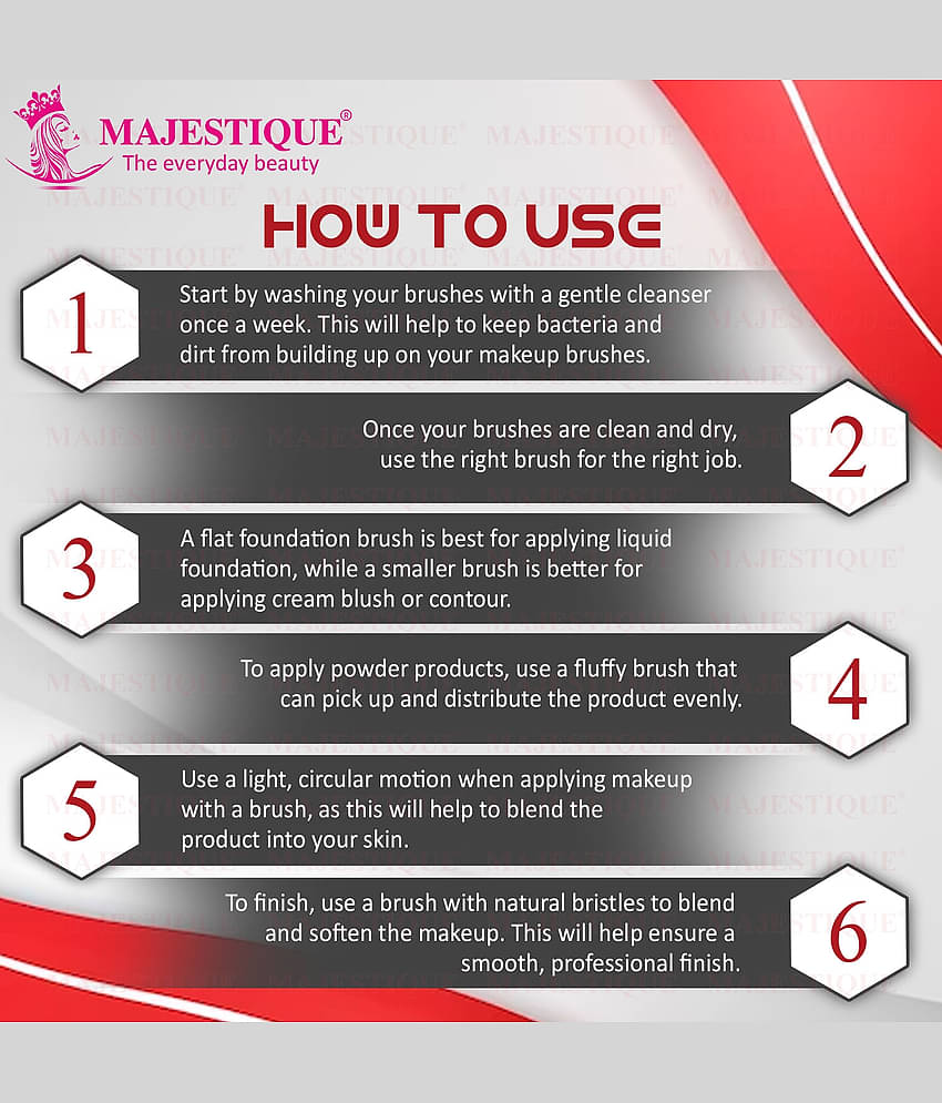 Majestique 7Pcs Makeup Brush Kit Eyes Lips Beautifier Brushes Set Eye Liner Makeup Kit (Multicolor)