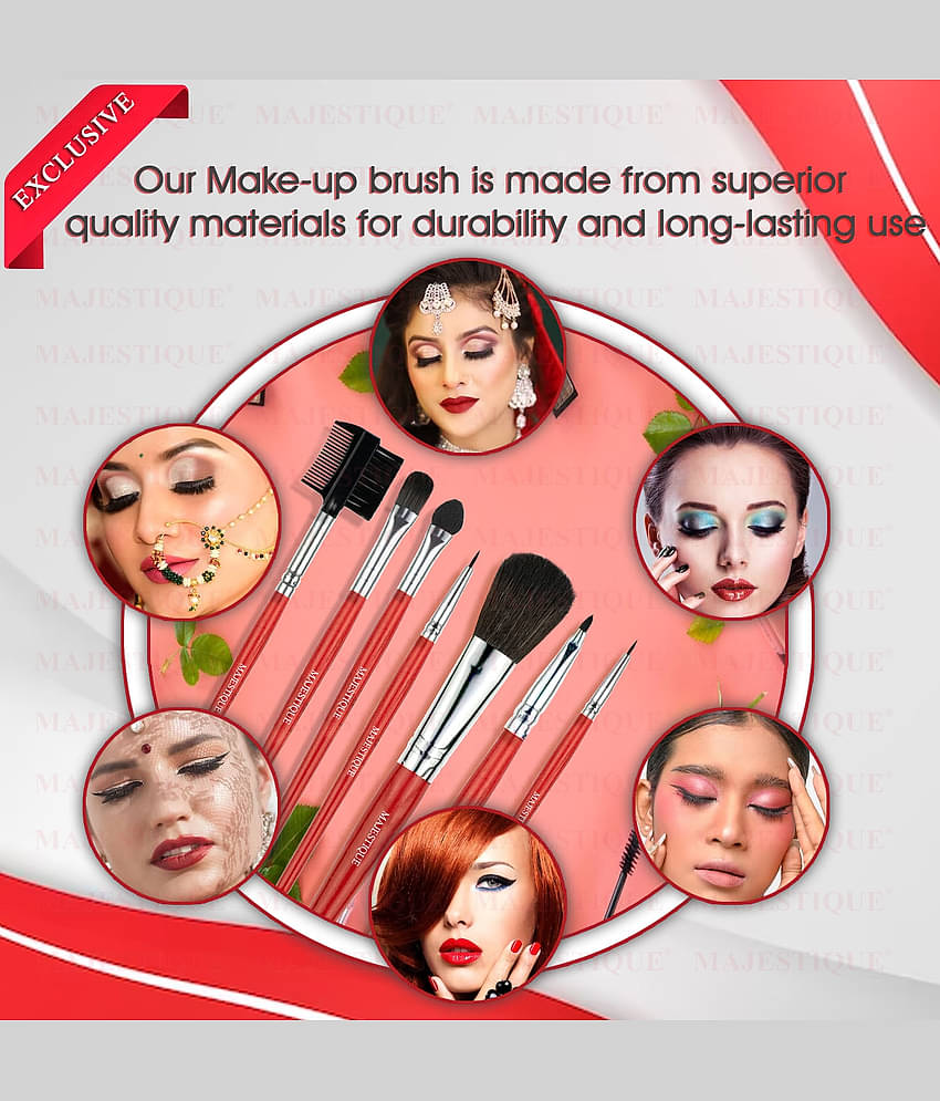 Majestique 7Pcs Makeup Brush Kit Eyes Lips Beautifier Brushes Set Eye Liner Makeup Kit (Multicolor)