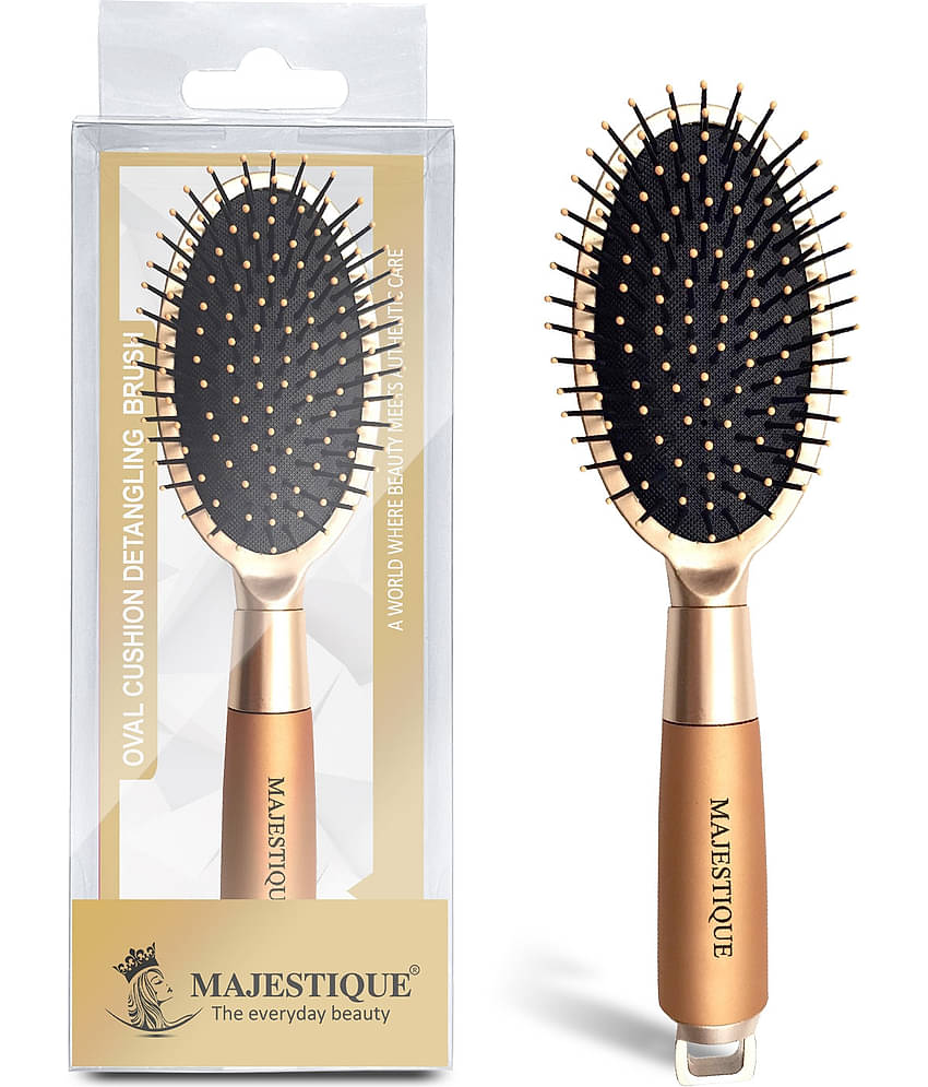 Majestique Golden Oval Cushion Detangling Brush, Friendly Detangling Brush Ultra-Soft for Women