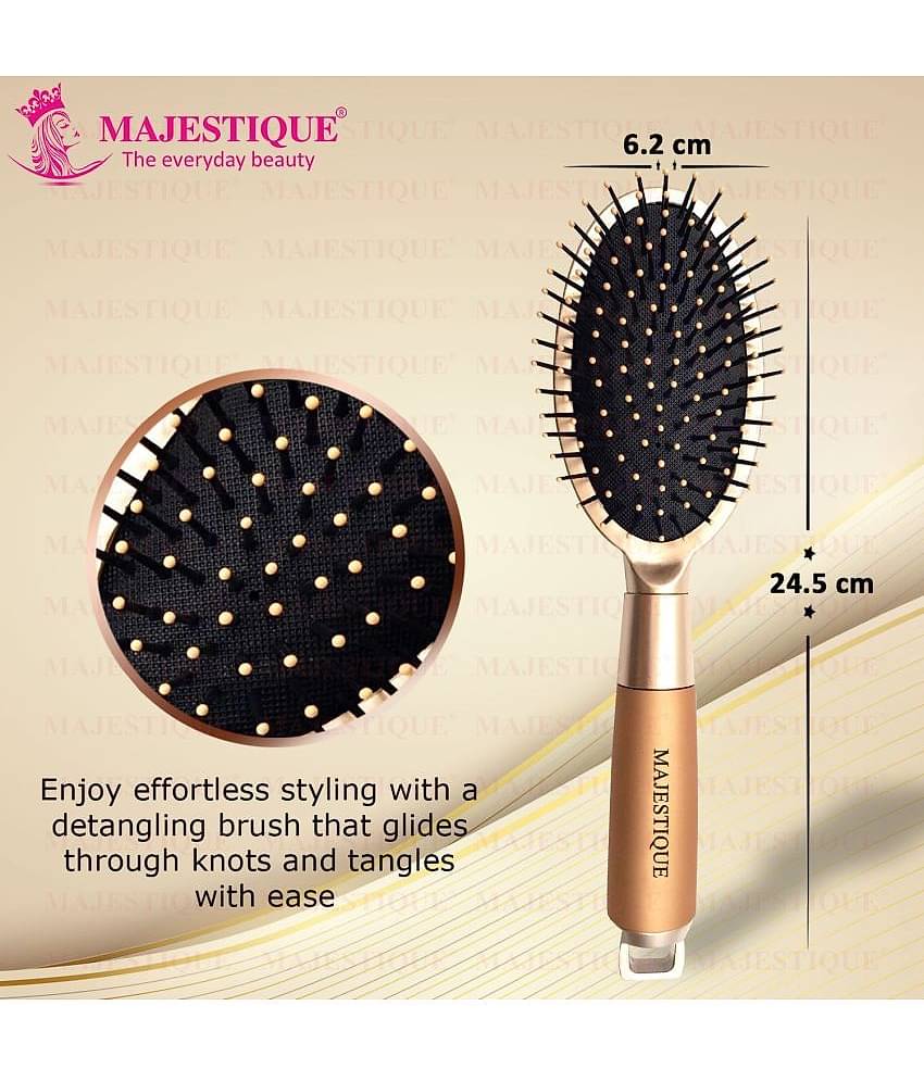 Majestique Golden Oval Cushion Detangling Brush, Friendly Detangling Brush Ultra-Soft for Women