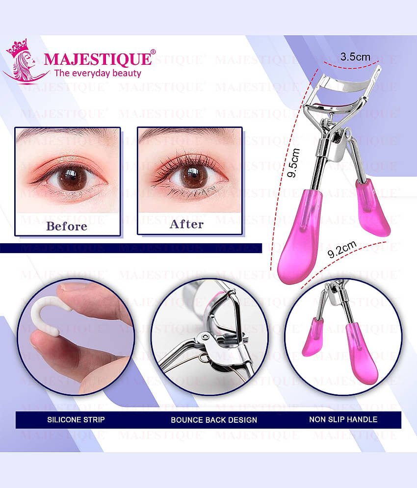 Majestique Eyelash Curler with Tweezer Premium Lash Curler Eye Lash Curler for Women (Pack of 2)
