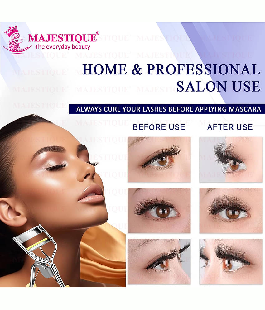 Majestique Eyelash Curler with Tweezer Premium Lash Curler Eye Lash Curler for Women (Pack of 2)