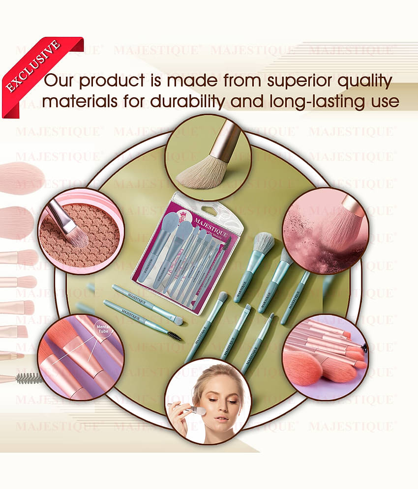 Majestique Makeup Brush Set, 8Pcs Makeup Brushes, Proffesional Cosmetics for Face Makeup Brush Kit