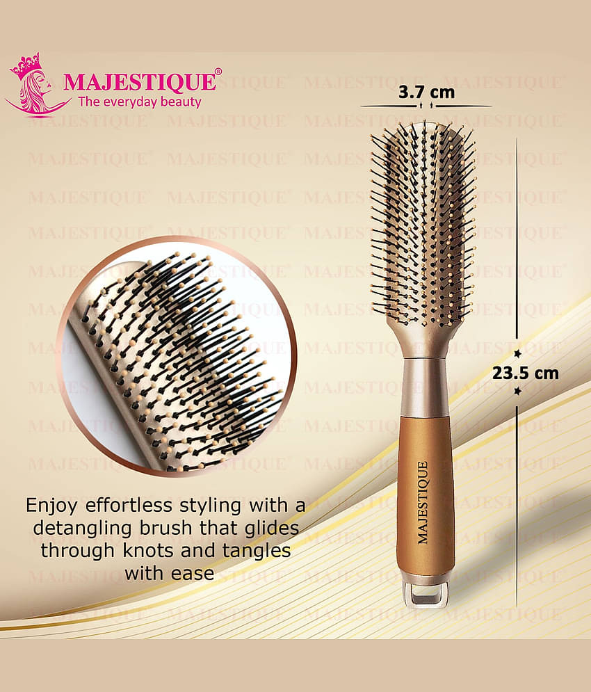 Majestique Golden Hair Styler Brush for Blow Drying, Styling and Solon for Men and Women - Pack of 1