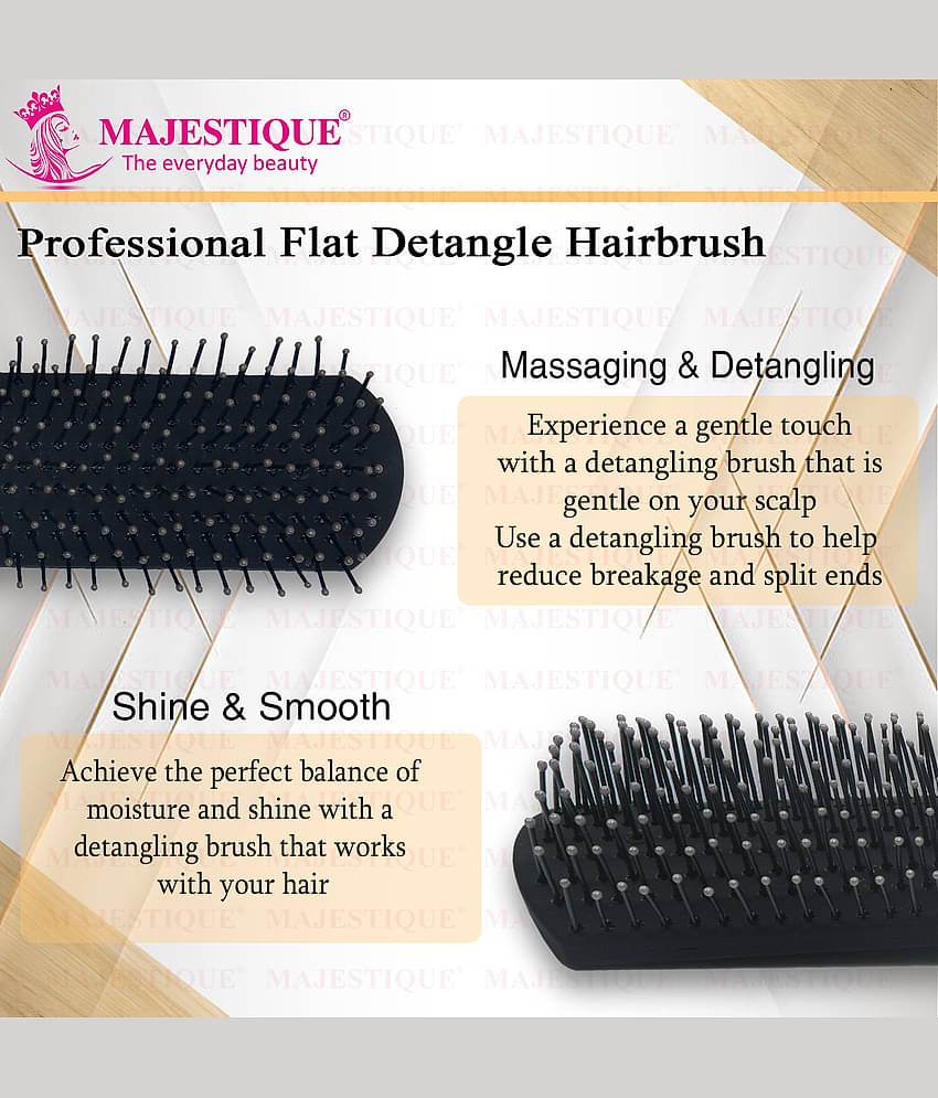 Majestique 8 Row Flat Series Hair Brush - Bio-Friendly -Ultra-Soft Tipped Nylon - Color May Vary