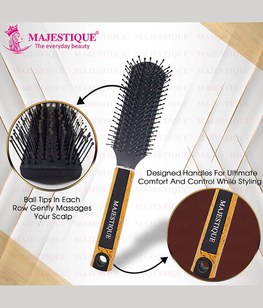 Majestique 8 Row Flat Series Hair Brush - Bio-Friendly -Ultra-Soft Tipped Nylon - Color May Vary