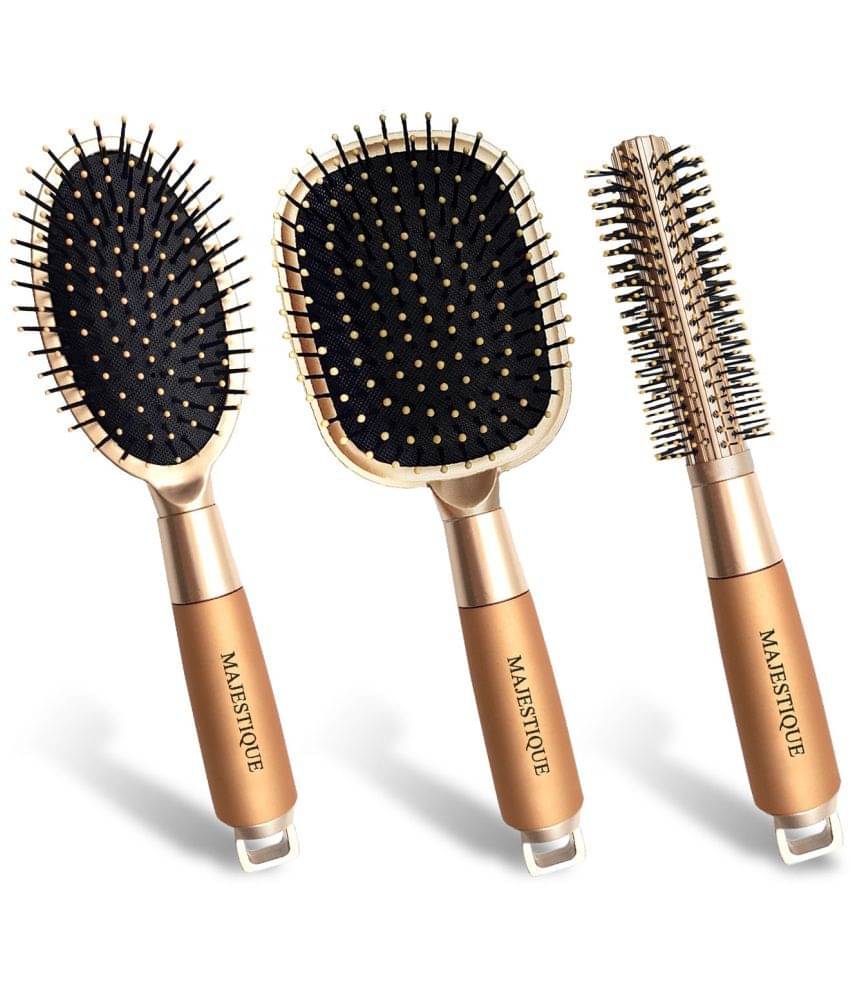     			Majestique Detangling Paddle Brush Refresh and Roller hair brush Extend for All Hair Types - 3 Pcs