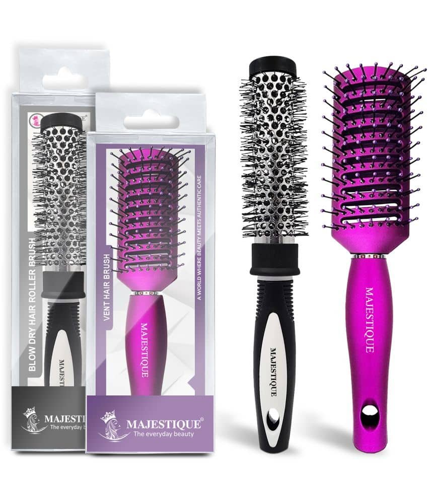 MAJESTIQUE Hair Brush Set For All Hair Types ( Pack of 2 )