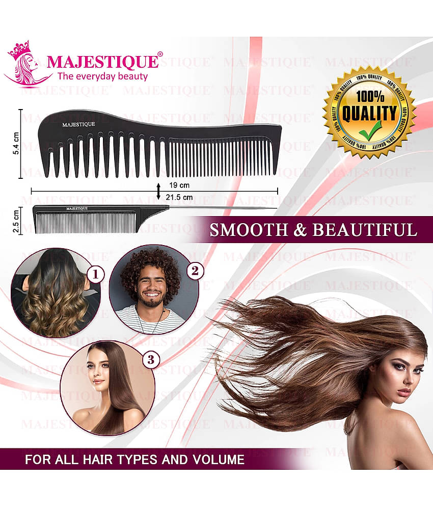 Majestique Purple Paddle Detangling Cushion Hair Brush Refresh and Extend for All Hair Types - 4 Pcs
