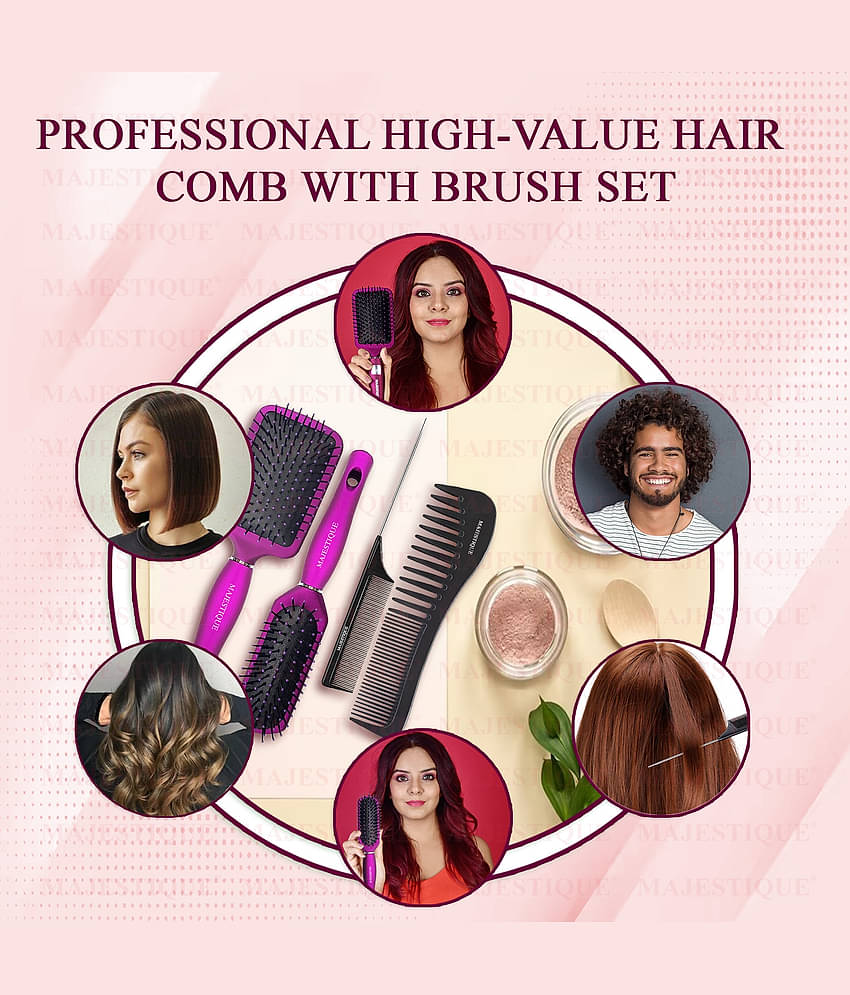 Majestique Purple Series Style Enhancer Hair Brush for Shaping & Defining for women and Men