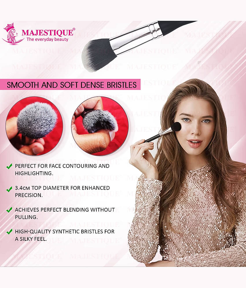 Majestique Professional Large Powder Brush Premium Synthetic Kabuki Brush for Women/Girls - 1 Pcs