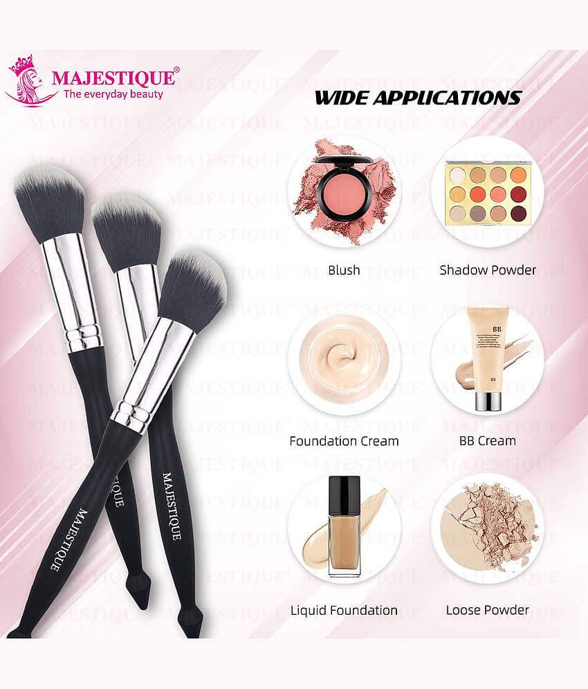 Majestique Professional Large Powder Brush Premium Synthetic Kabuki Brush for Women/Girls - 1 Pcs