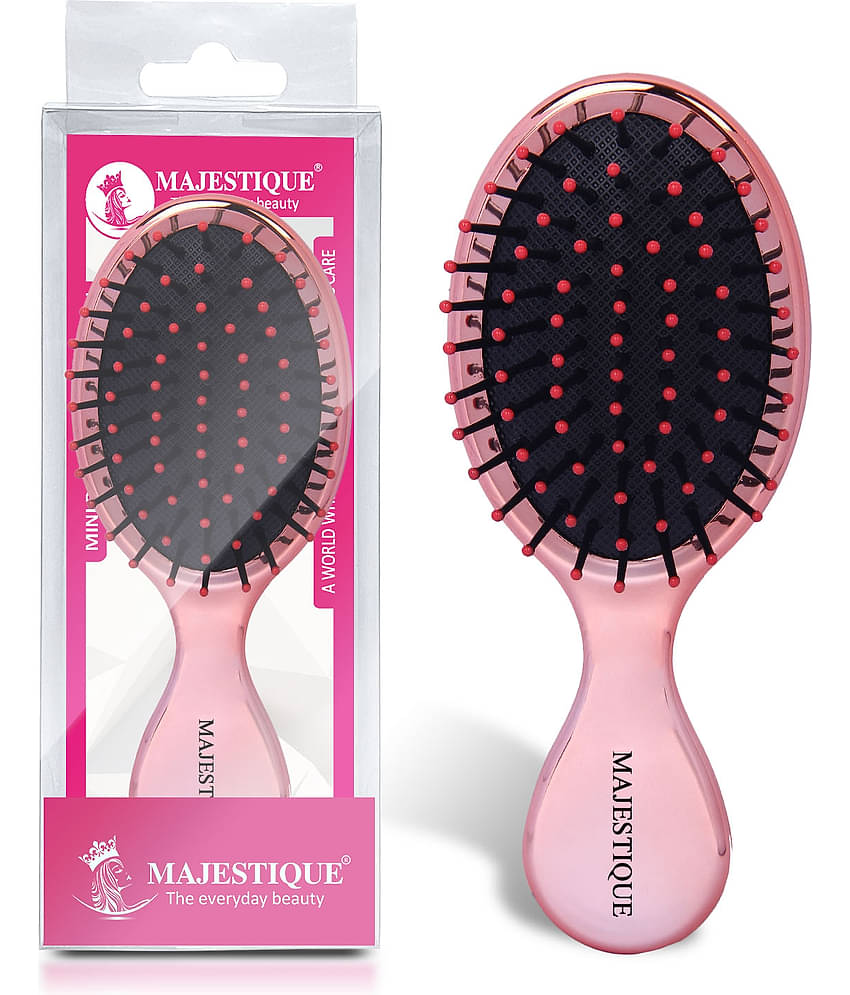 Majestique Mini Detangler Hair Brush Massage Paddle brush for Adults & Kids - Color May Vary