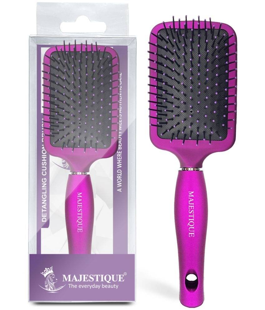 Majestique Purple Paddle Detangling Cushion Hair Brush Refresh and Extend for All Hair Types Women Majestique Purple Paddle Detangling Cushion Hair Brush Refresh and Extend for All Hair Types Women