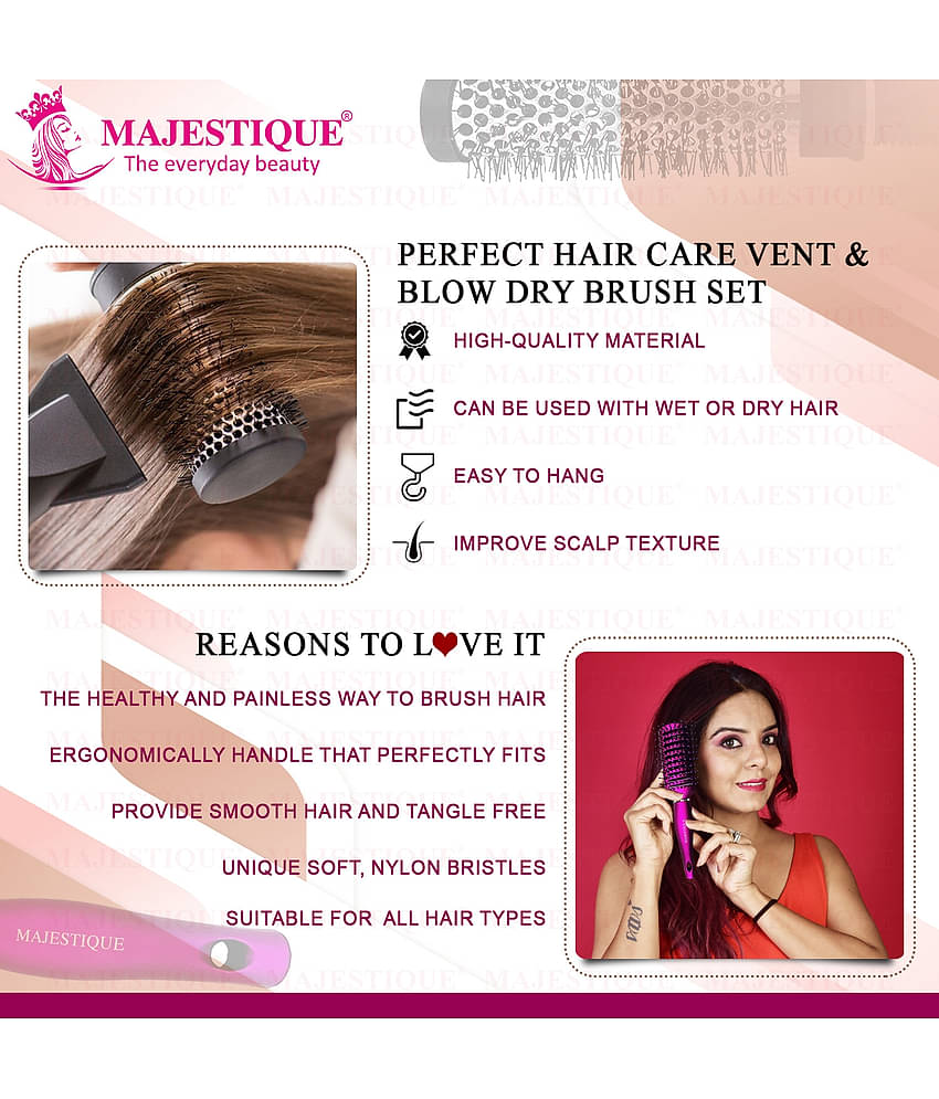 Majestique Blow Dryer Brush for Blow Drying Professional Roller Brush for Women and Men - 2 Pcs