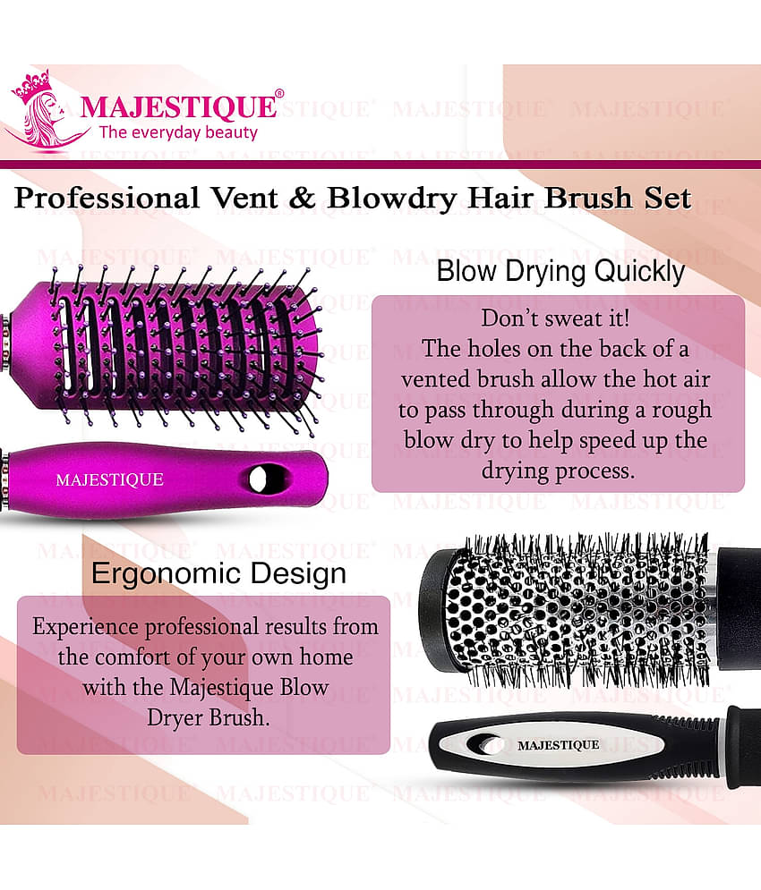 Majestique Blow Dryer Brush for Blow Drying Professional Roller Brush for Women and Men - 2 Pcs