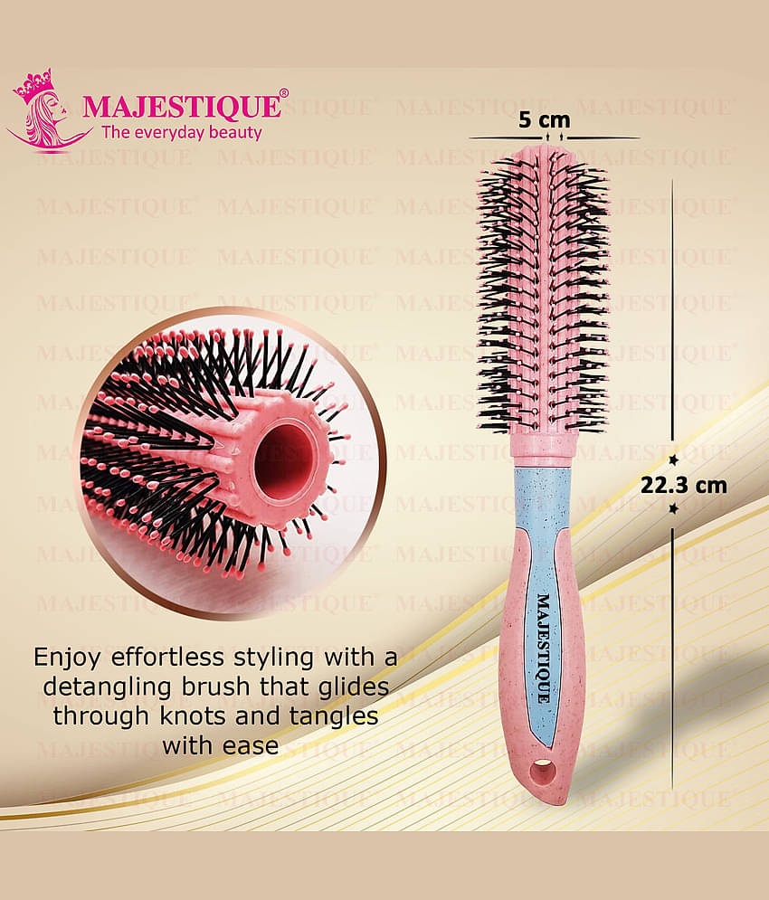 Majestique Roller Hair Brush for Blow Drying Round Hair Brush Nylon Bristles for Men and Women