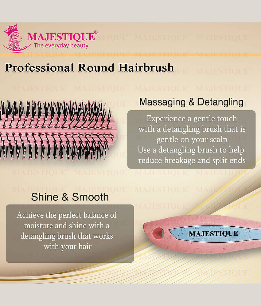Majestique Roller Hair Brush for Blow Drying Round Hair Brush Nylon Bristles for Men and Women