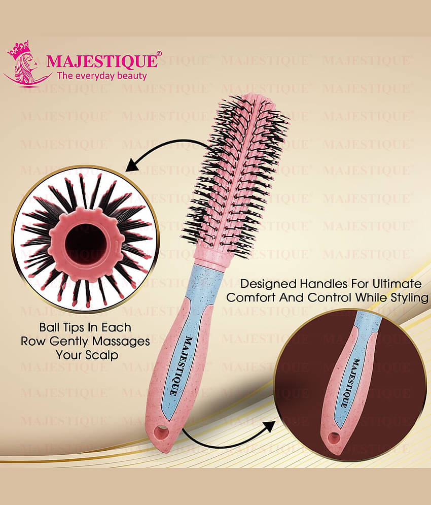Majestique Roller Hair Brush for Blow Drying Round Hair Brush Nylon Bristles for Men and Women
