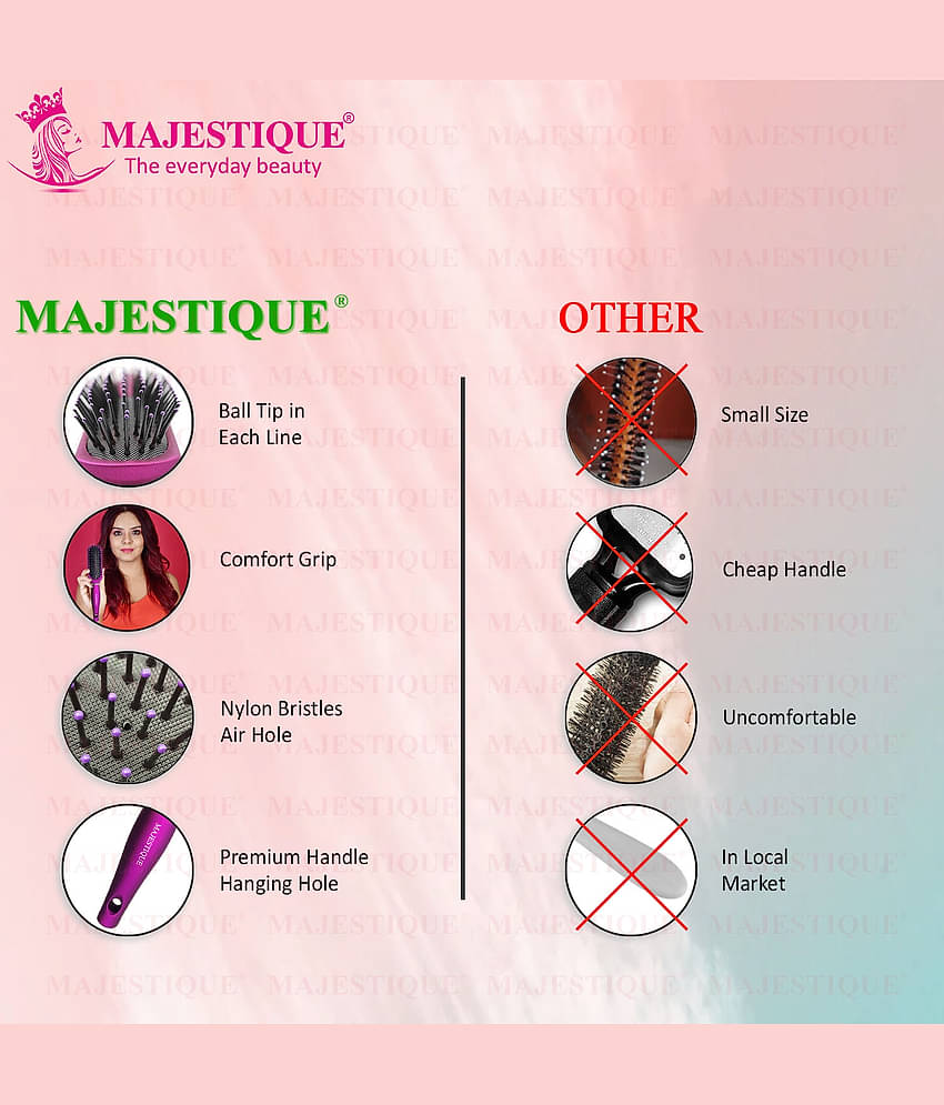 Majestique Purple Series Style Enhancer Hair Brush for Shaping & Defining for women and Men