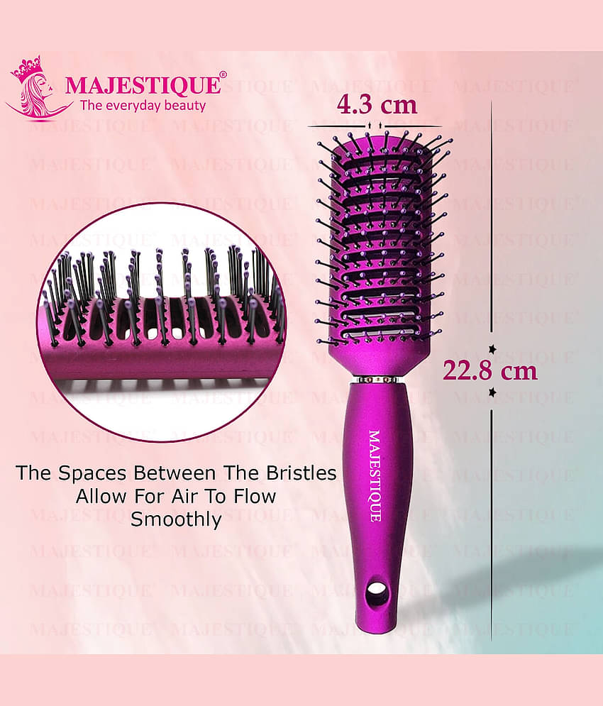 Majestique Vented Hair Brush 9 Row Vente Hairbrush for Men and Women Vent Brushes - Pack of 1