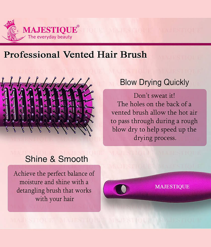 Majestique Vented Hair Brush 9 Row Vente Hairbrush for Men and Women Vent Brushes - Pack of 1