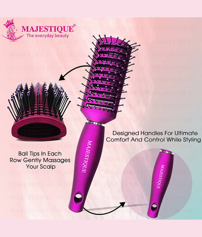 Majestique Vented Hair Brush 9 Row Vente Hairbrush for Men and Women Vent Brushes - Pack of 1