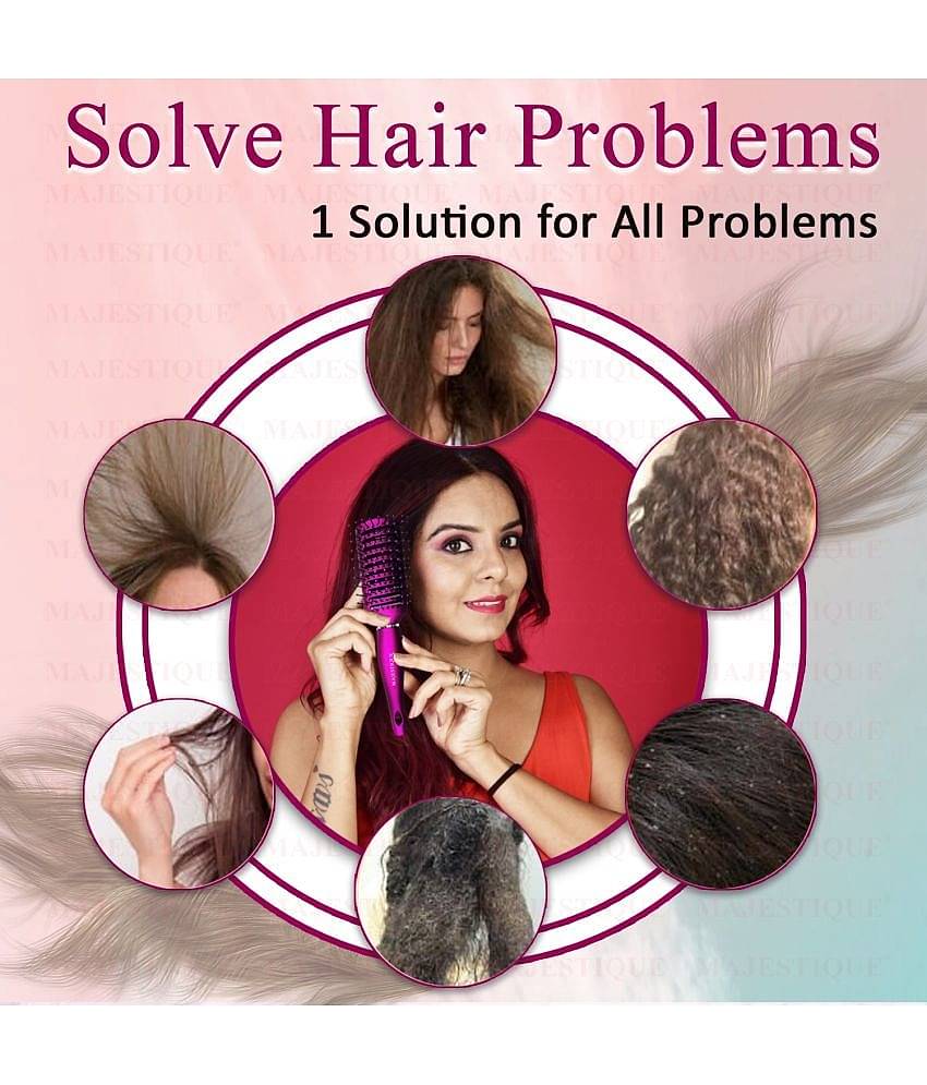 Majestique Vented Hair Brush 9 Row Vente Hairbrush for Men and Women Vent Brushes - Pack of 1